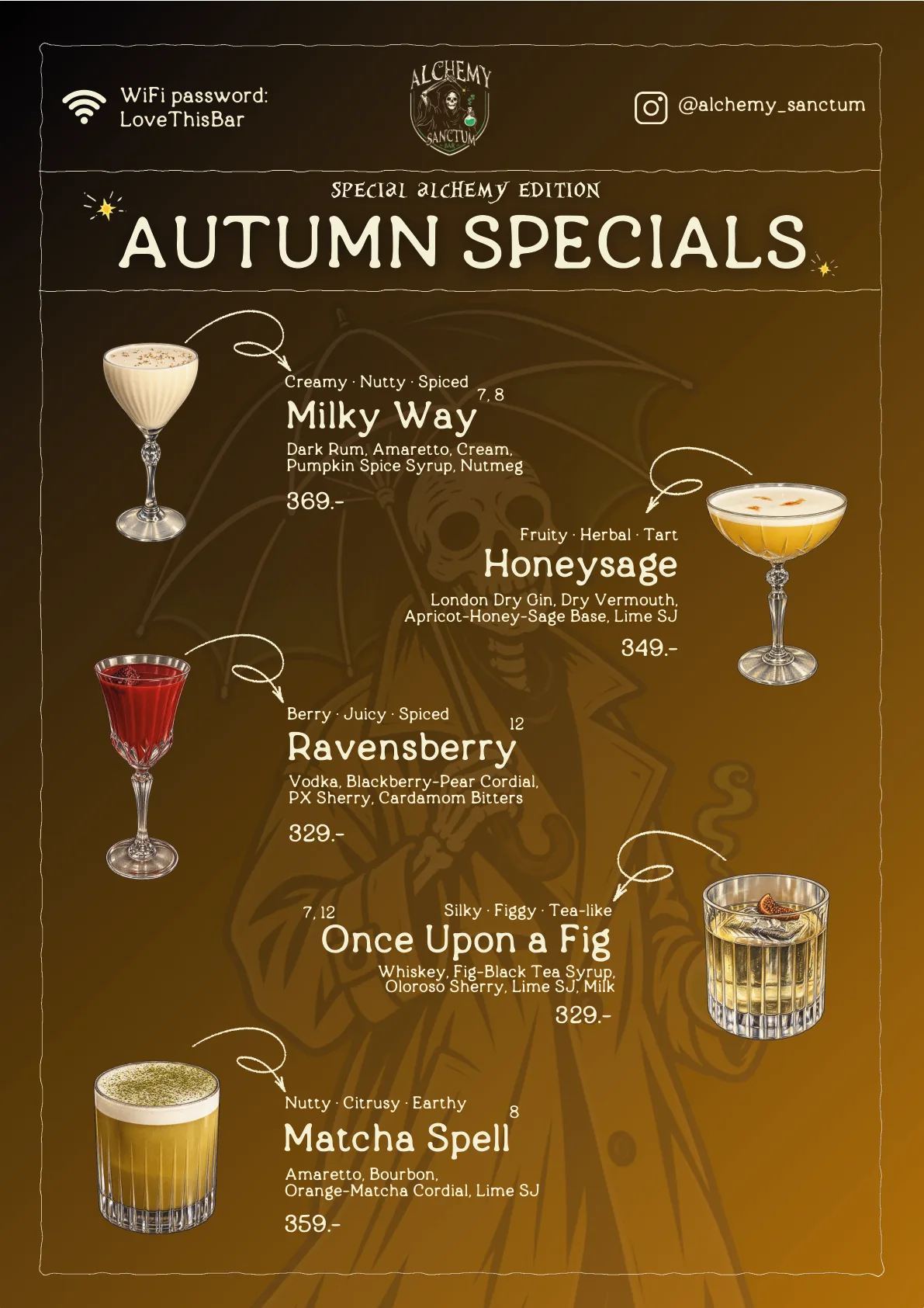Alchemy Sanctum autumn menu