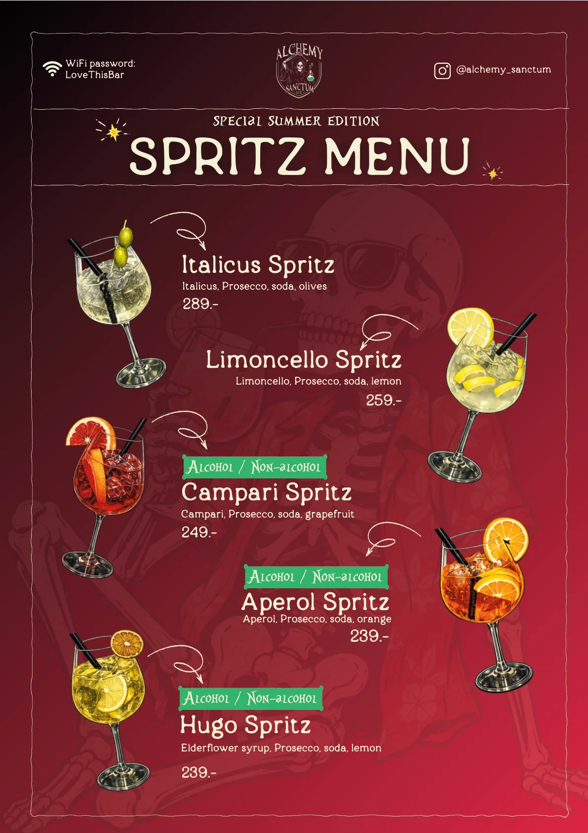 Alchemy Sanctum summer menu